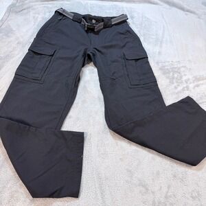 Duluth Trading Dry On The Fly Mens Cargo Pants Black Size M 32 Nylon Belted
